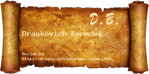 Draskovich Benedek névjegykártya