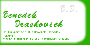 benedek draskovich business card